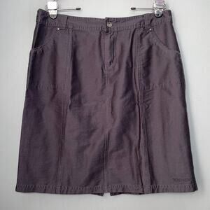 Marmot Size 12 Charcoal Gray Knee Length Canvas Skirt Active Casual Outdoors